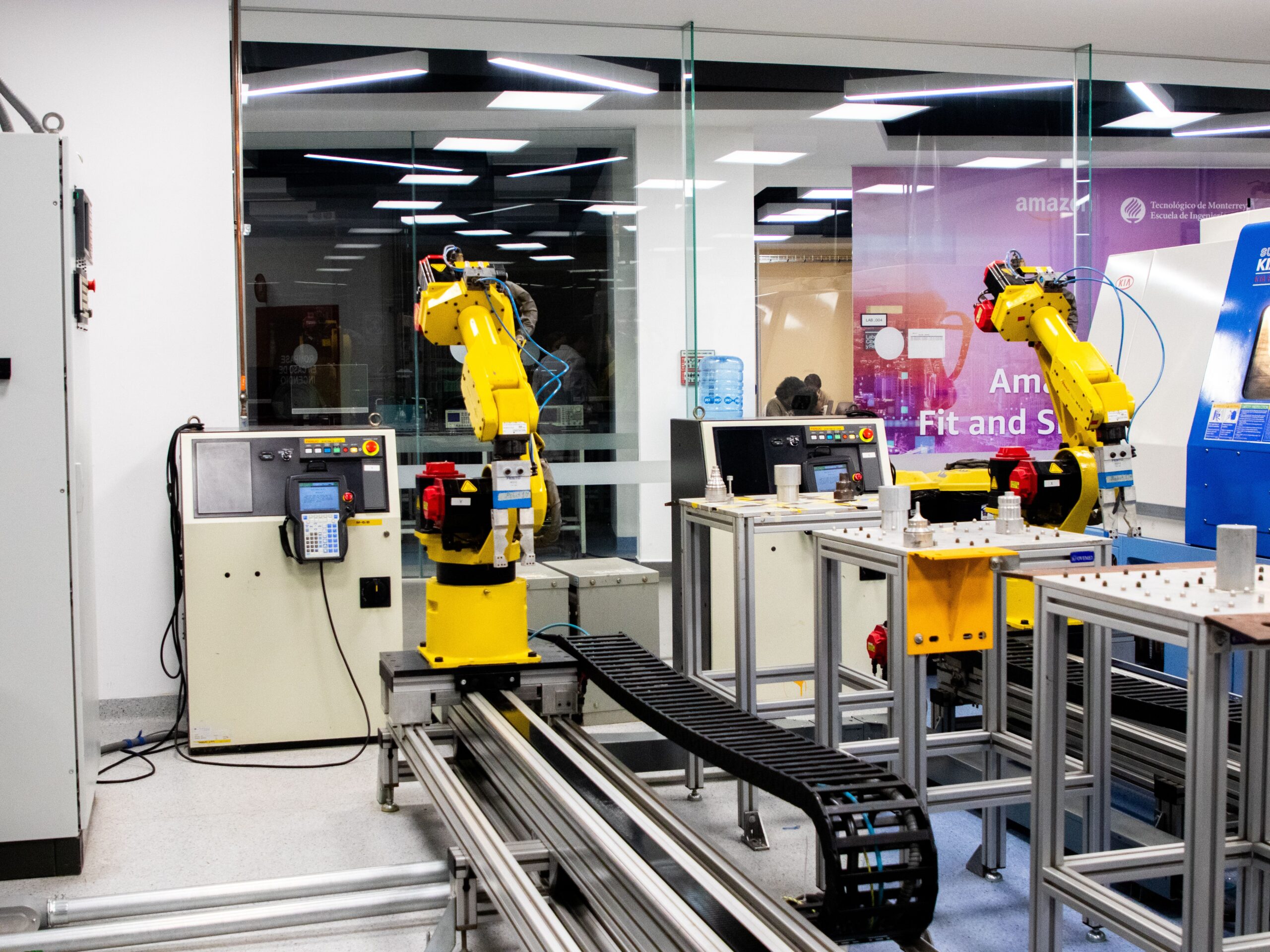 Illustrative stock photograph of industrial automation robots